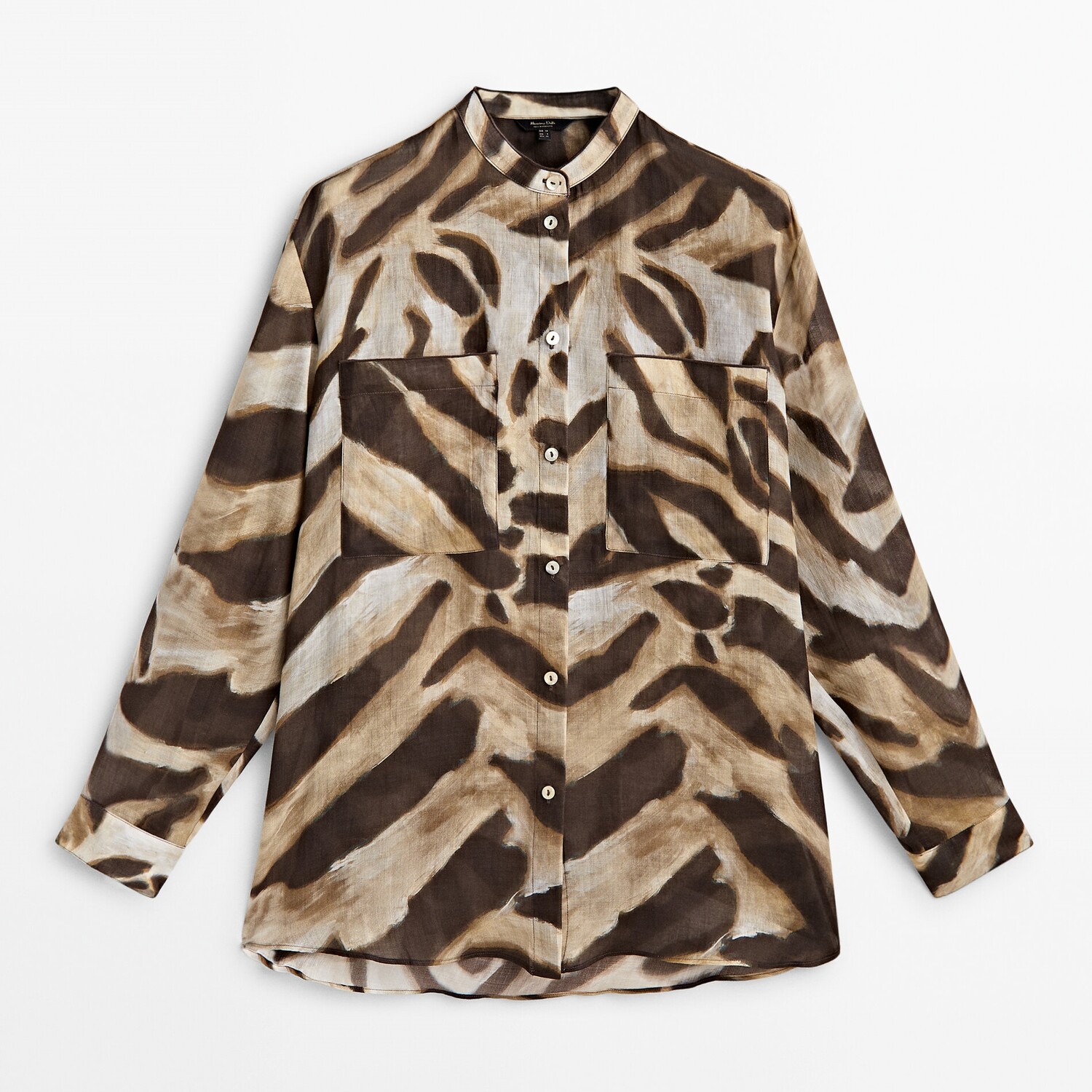 

Рубашка Massimo 100% Ramie Animal Print, коричневый