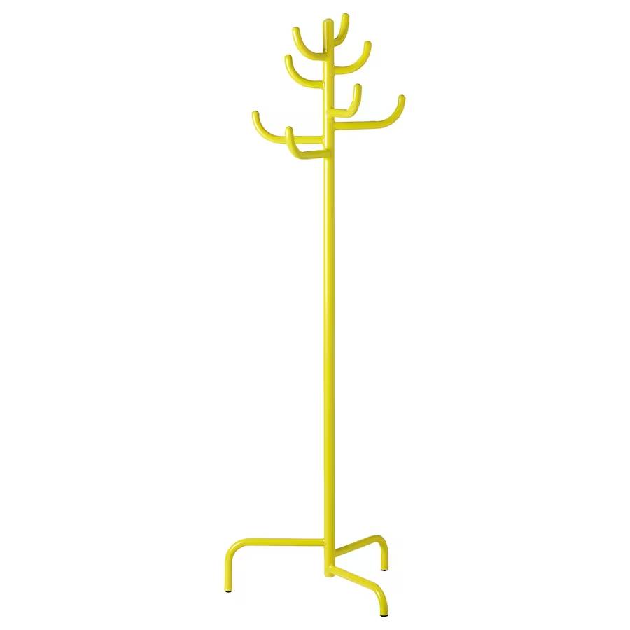 крючок для пальто из массива дерева креативная настенная вешалка для спальни без пробивки отверстий после закрытия двери Вертикальная вешалка Ikea Bondskaret, желтый