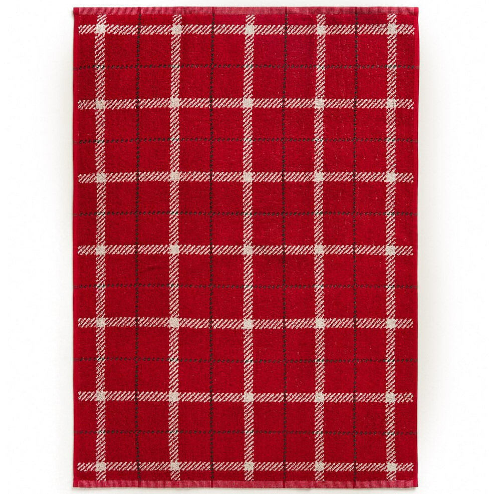

Полотенце Zara Home Christmas Tartan Cotton Tea, светло-красный/белый