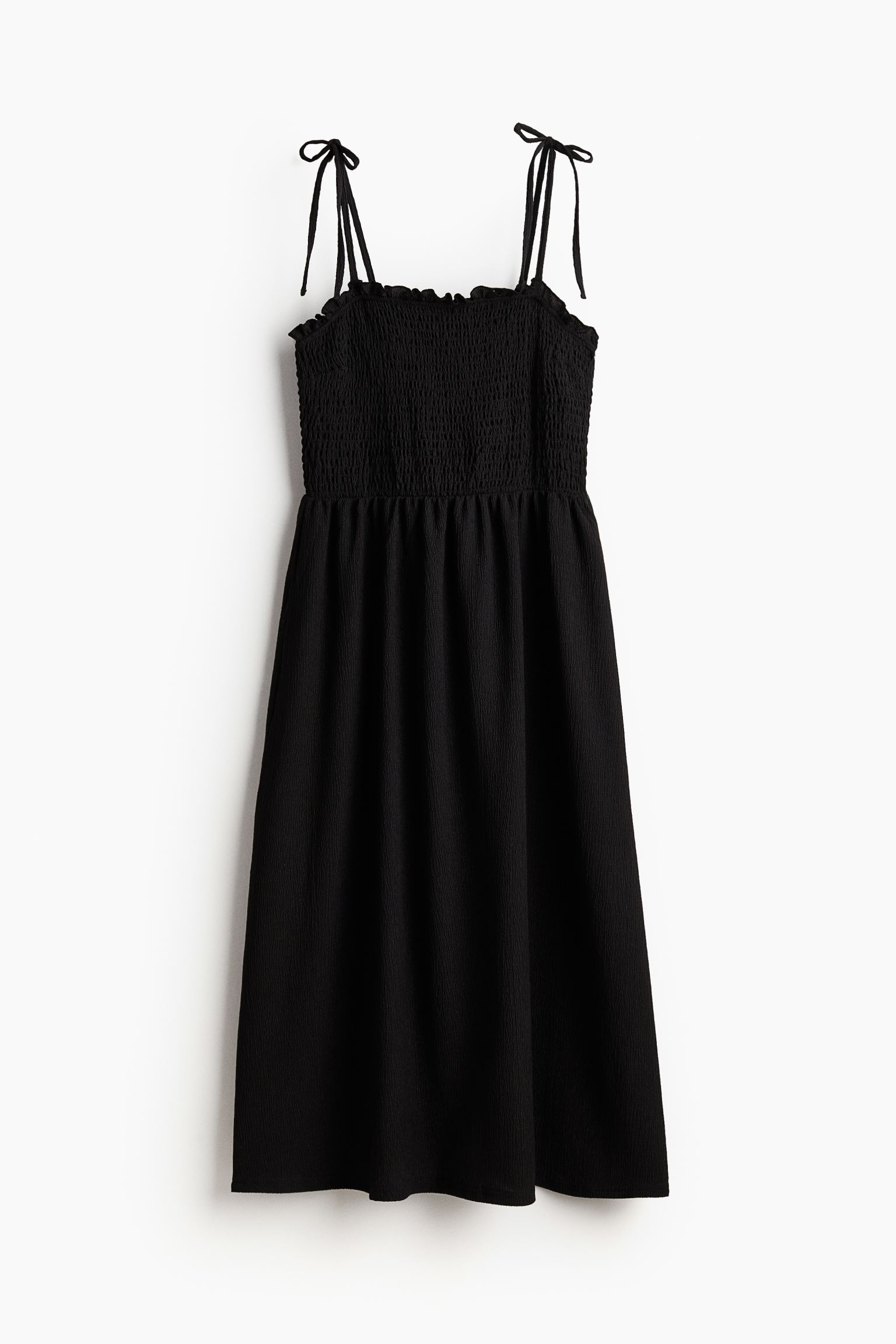 цена Платье H&M Tie-shoulder-strap Smocked, черный