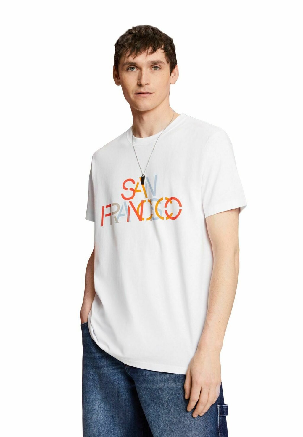 

Футболка с принтом Esprit, молочный