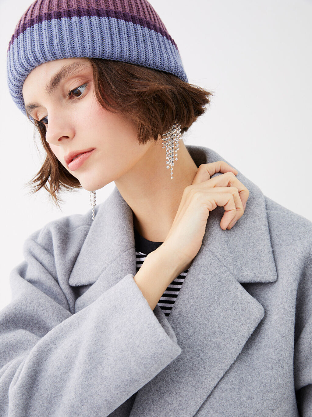 

Женская трикотажная шапка в стиле колор-блок LCW Accessories