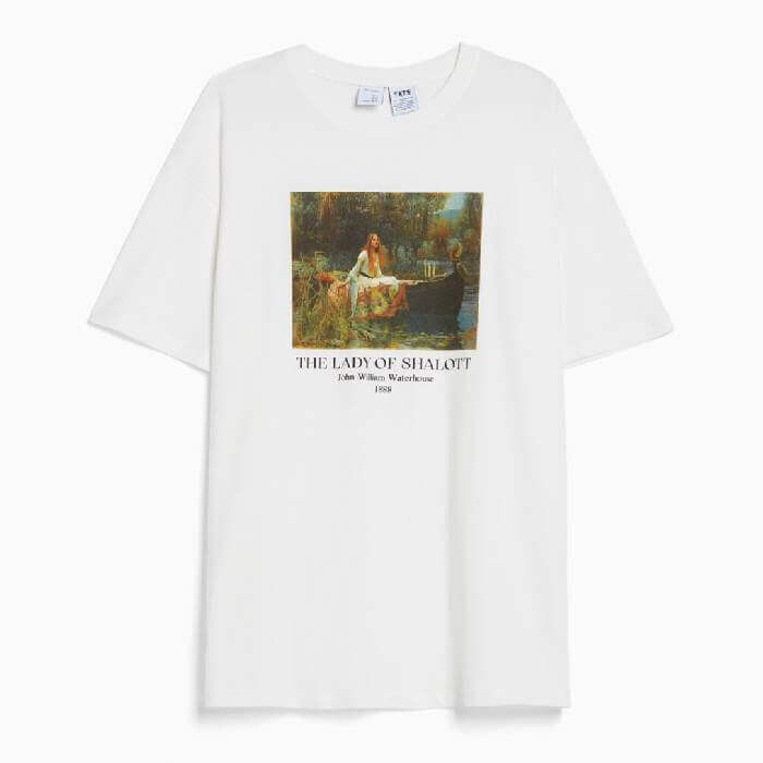 

Футболка Bershka Art Series Print, белый