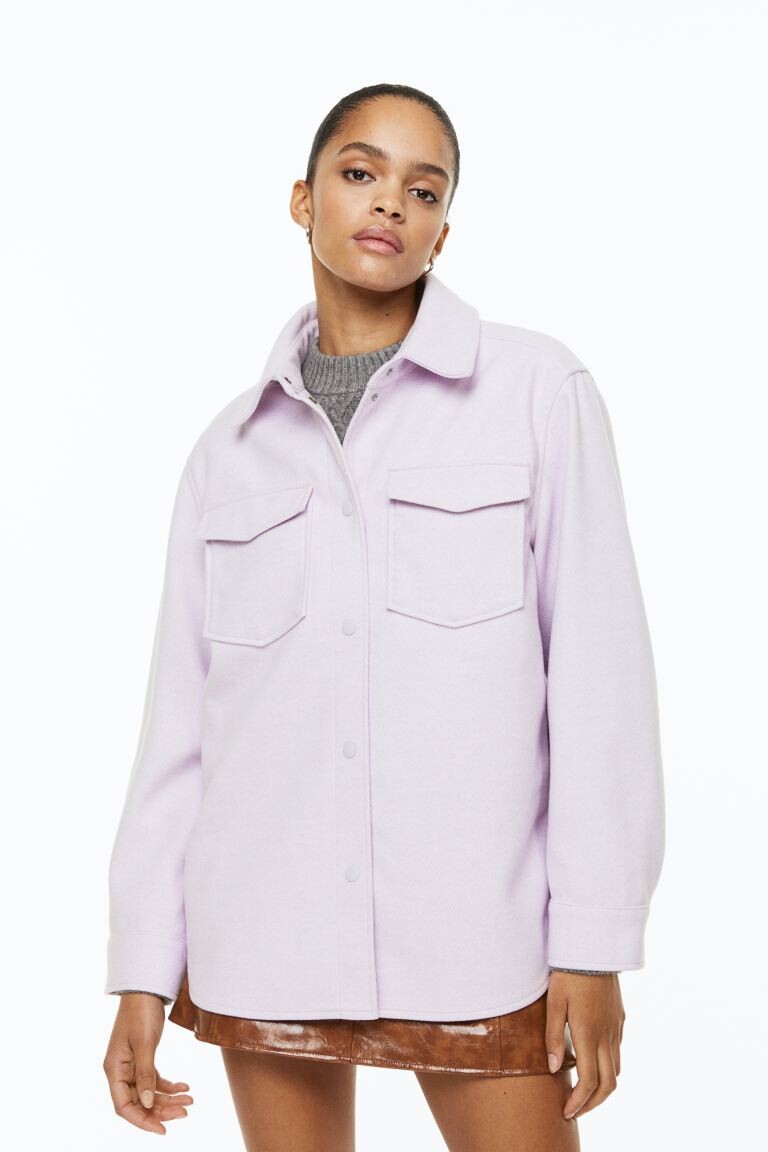 

Куртка-рубашка H&M, светло-фиолетовый