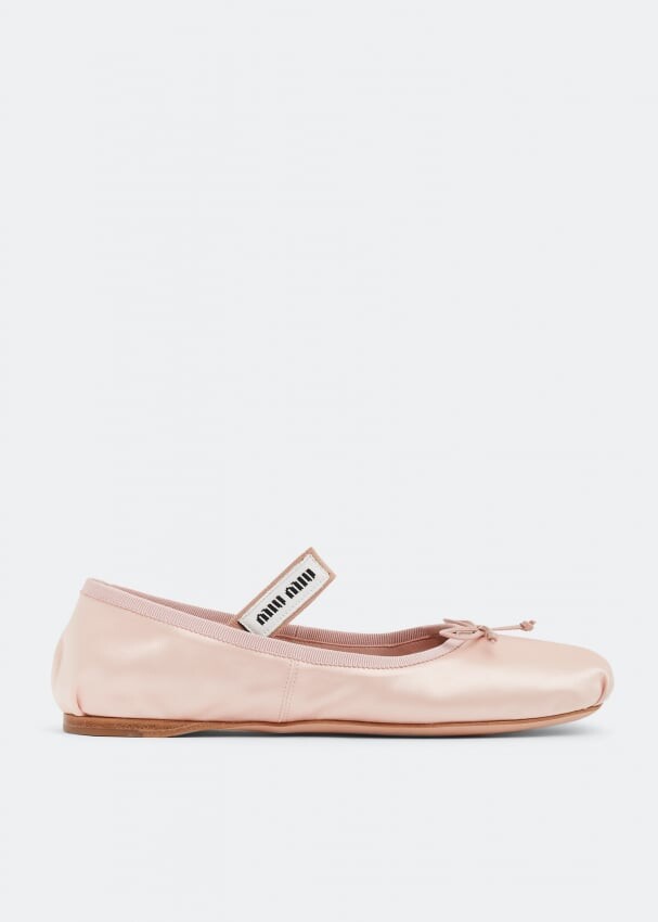 

Балетки MIU MIU Satin ballerinas, розовый