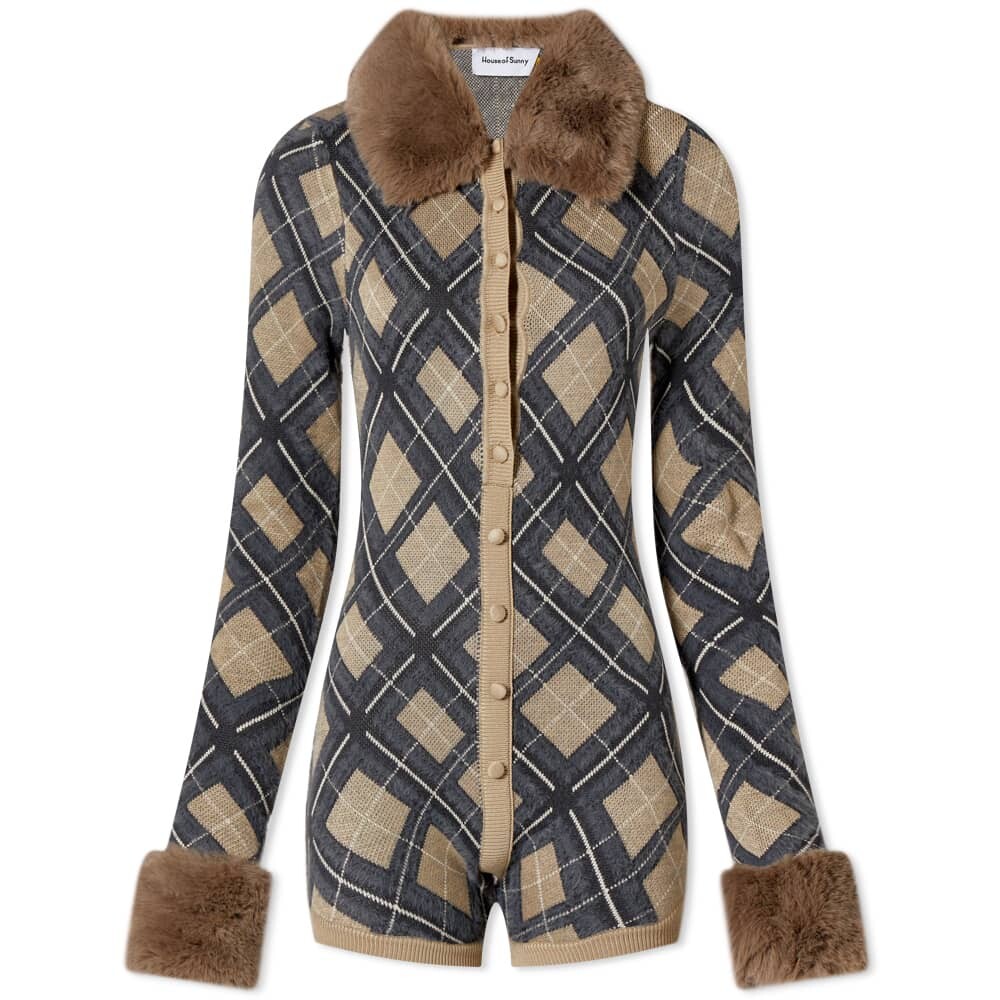 

use of Sunny London Трикотажное боди в клетку House Of Sunny