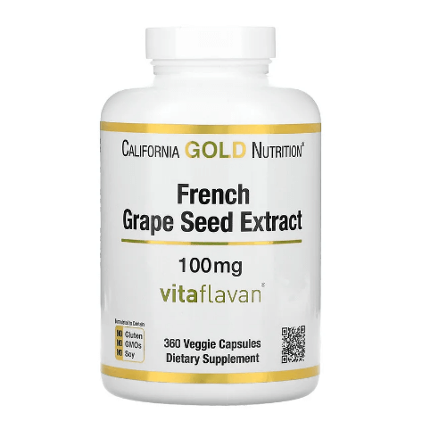 Экстракт косточек французского винограда VitaFlavan 100 мг 360 капсул California Gold Nutrition