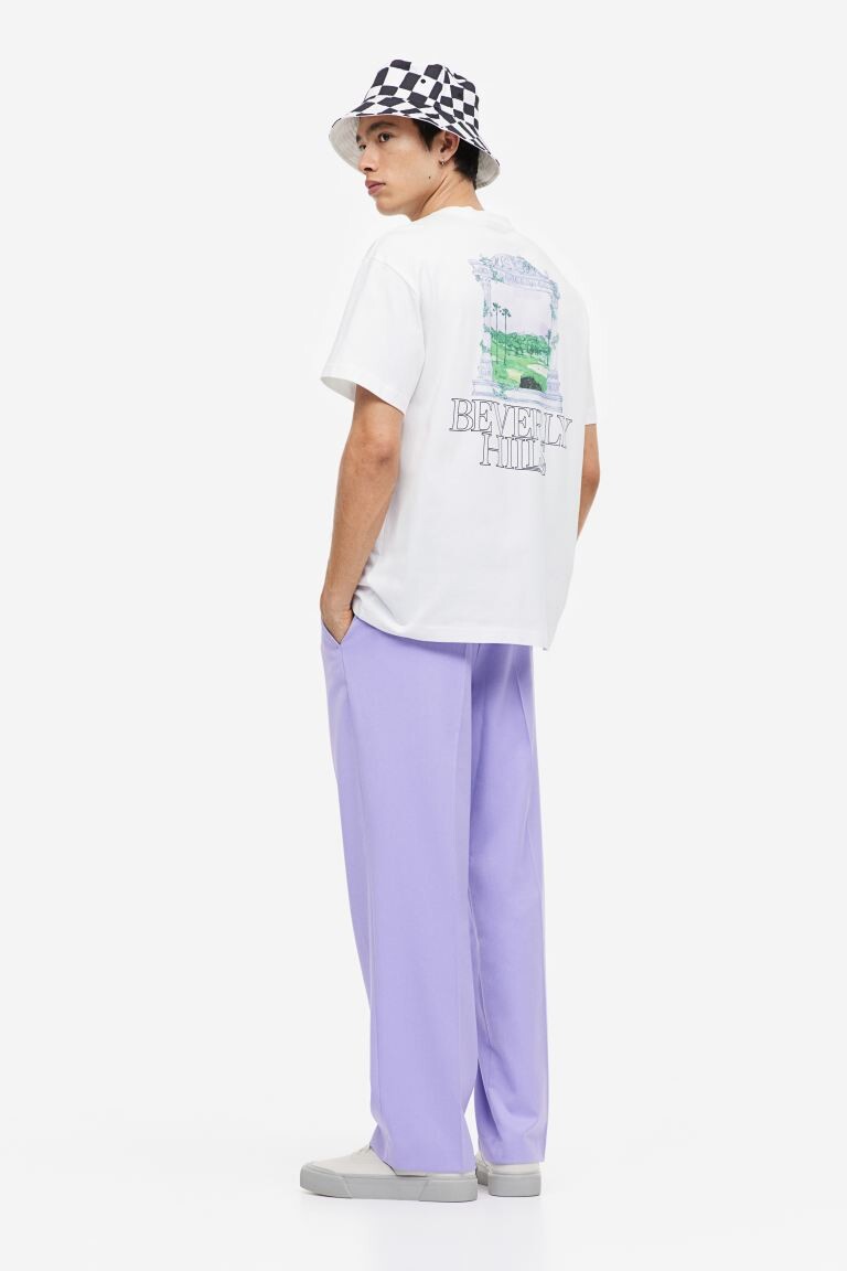 

Футболка свободного кроя с принтом H&M, белый/беверли-хиллз