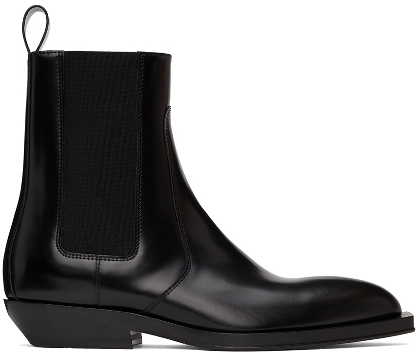 

Черные ботинки челси с долото Bottega Veneta, Черный