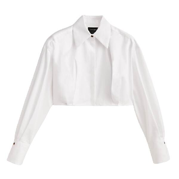 

Рубашка Massimo Dutti Poplin Cropped Studio, белый