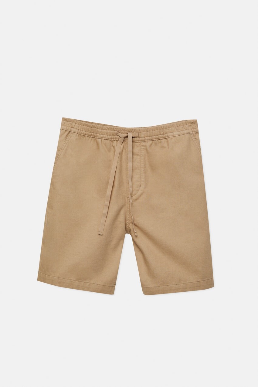 

Шорты Pull&Bear Textured Chino Bermuda, светло-коричневый