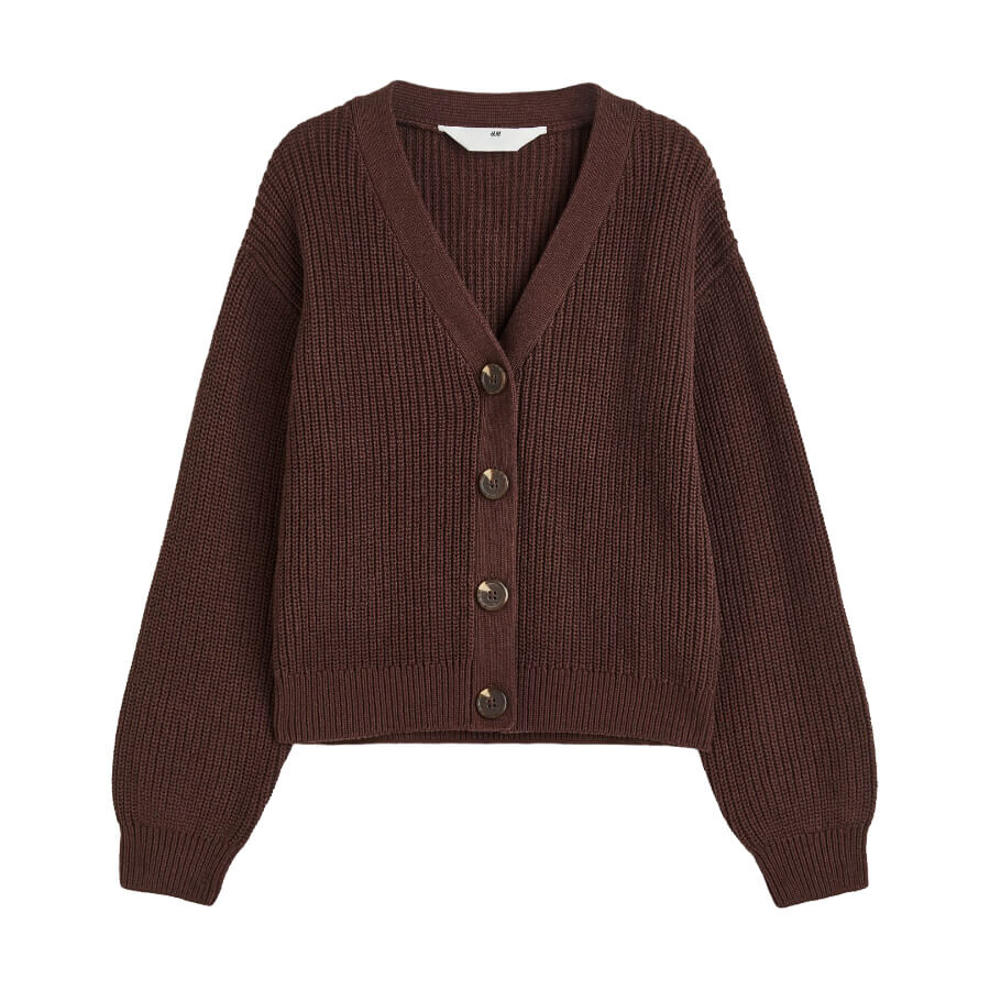 

Кардиган H&M Knit, темно-коричневый