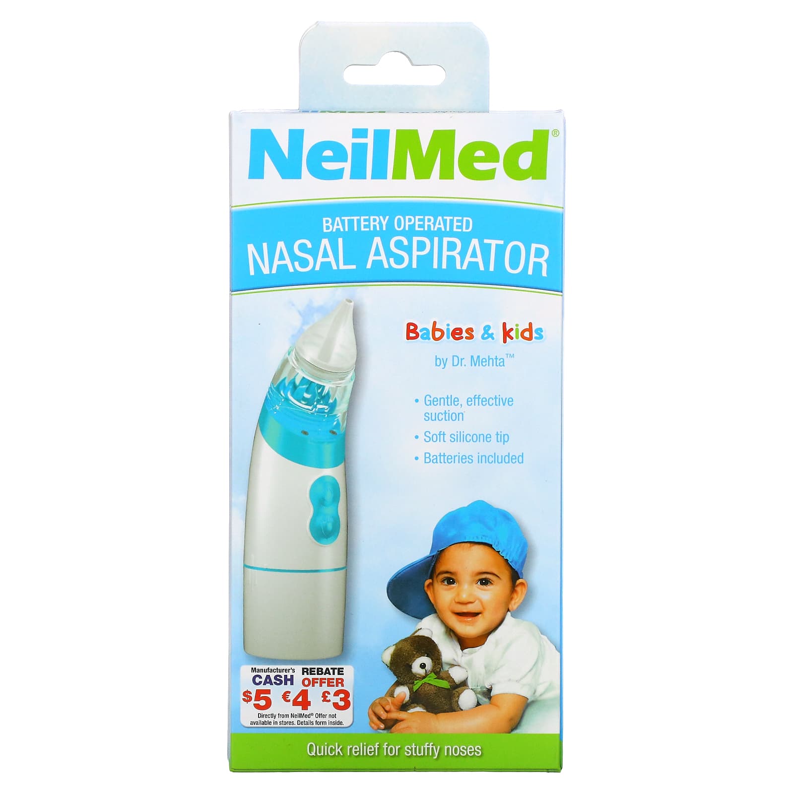 Назальный Аспиратор NeilMed для младенцев и детей, набор из 3 предметов squip аспиратор для носа и полости рта neilmed nasakleen для младенцев и детей 1 комплект