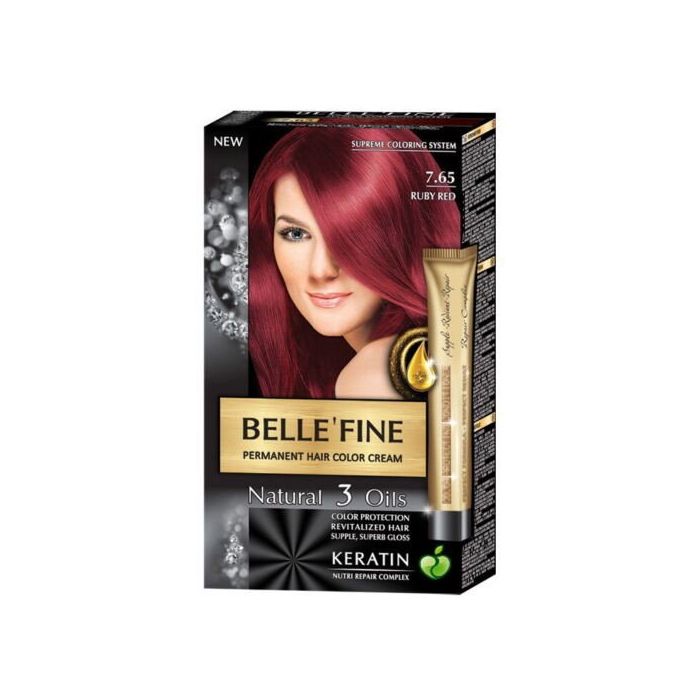 цена Краска для волос Tinte Capilar Keratin Bellefine, 7.65 Rojo Rubí