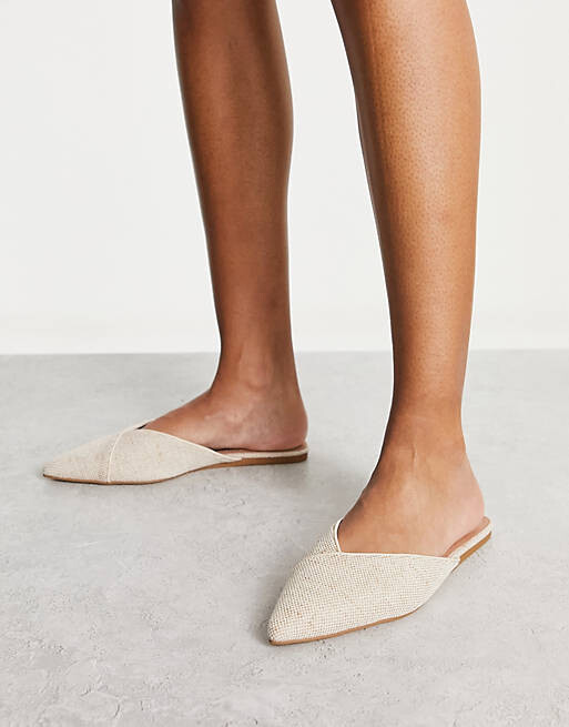 

Балетки-мюли из натуральной ткани с заостренными краями ASOS DESIGN Luna