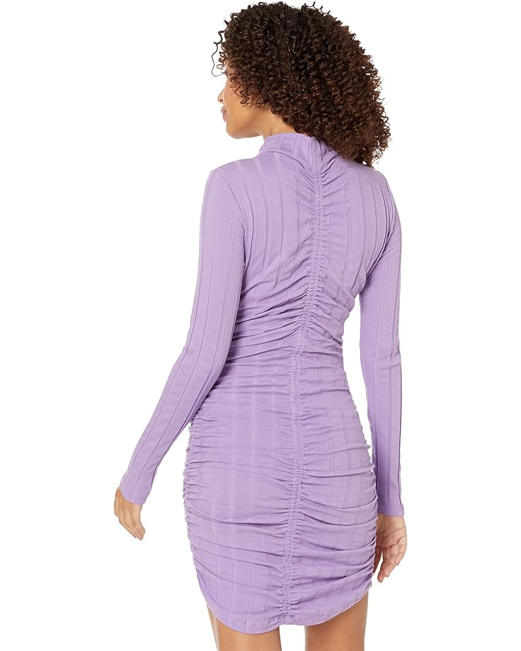 Платье MONROW Flat Rib Mock Shirred Dress, цвет Aster Purple