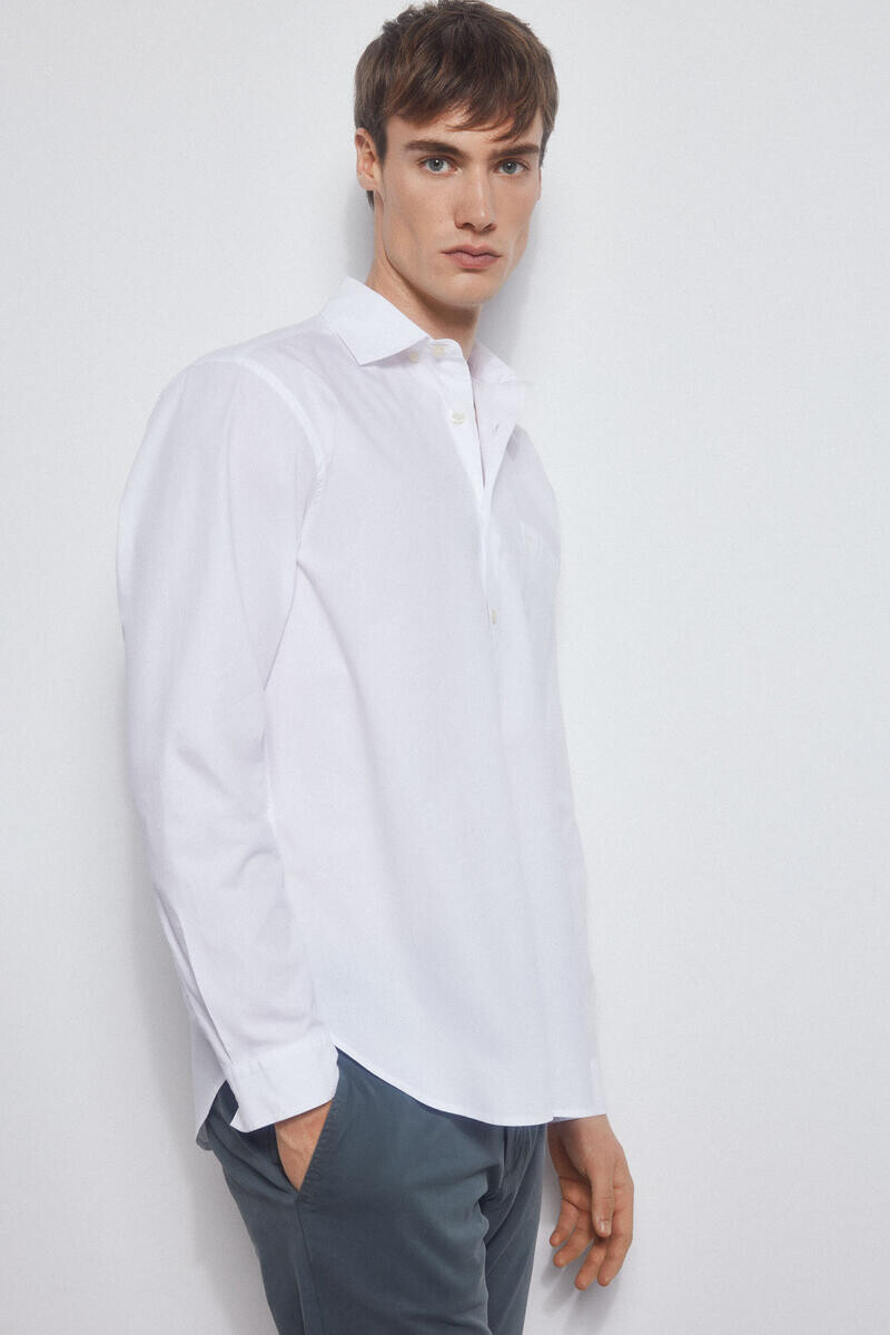 

Гладкая структурированная рубашка Pedro del Hierro, белый