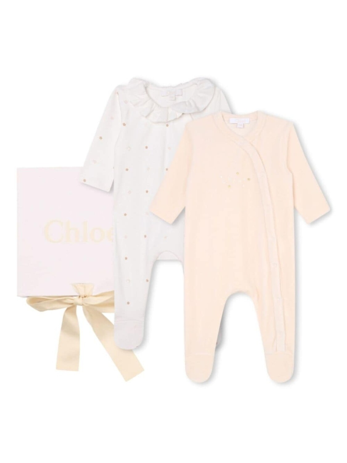 

Chloé Kids комплект из двух комбинезонов с вышивкой, белый