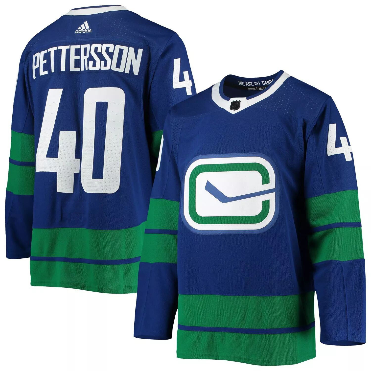 

Мужская футболка Элиаса Петтерссона Blue Vancouver Canucks 2020/21 Аутентичная альтернативная футболка игрока adidas