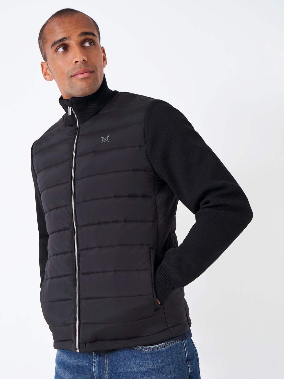 

Гибридная стеганая куртка из смесовой шерсти Dartmouth Crew Clothing, черный