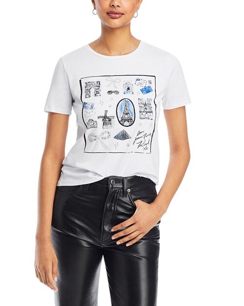 

Топ с графическим рисунком Paris Scenic KARL LAGERFELD PARIS, цвет White