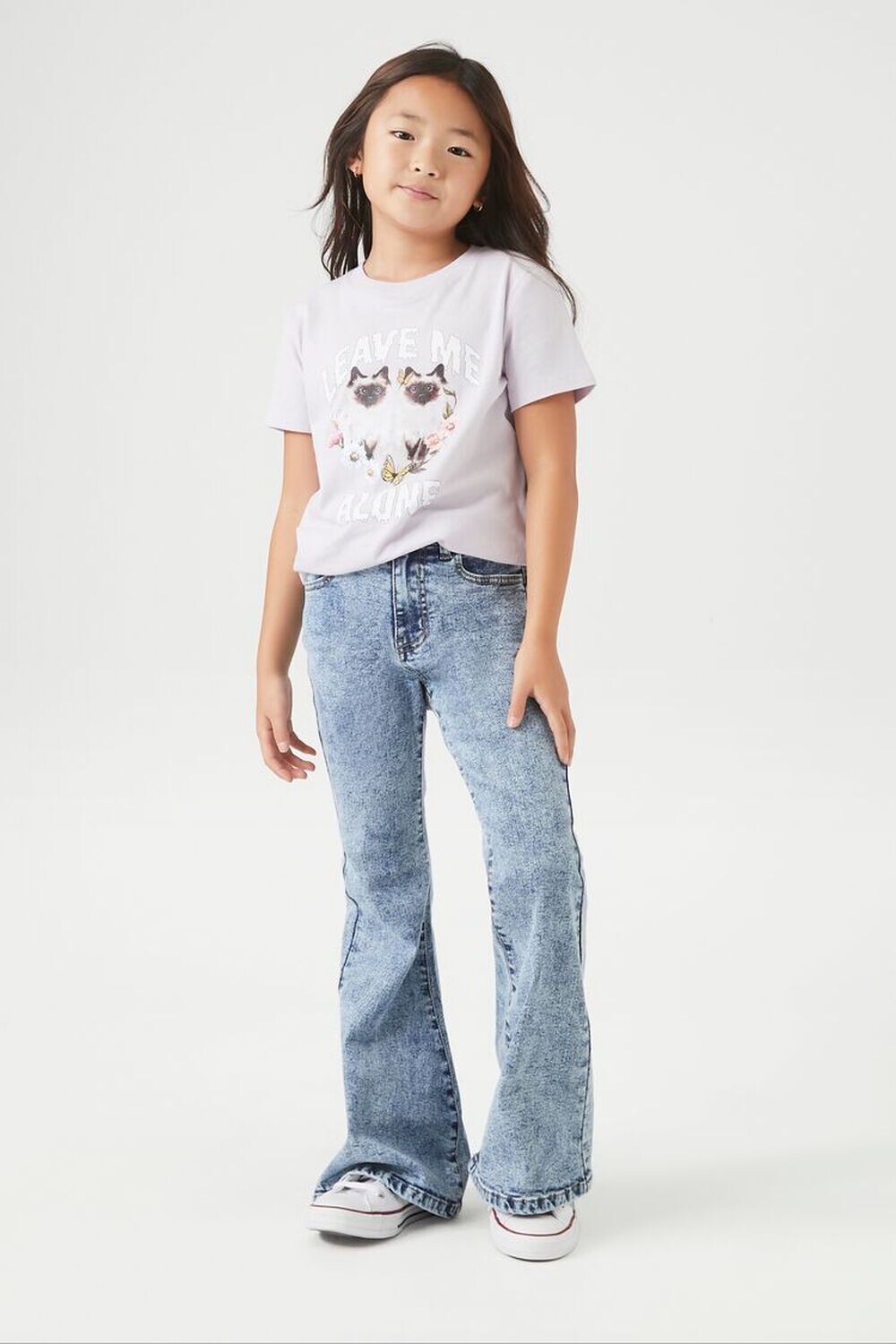 

Джинсы-клеш для девочек кислотной стирки Forever 21, деним