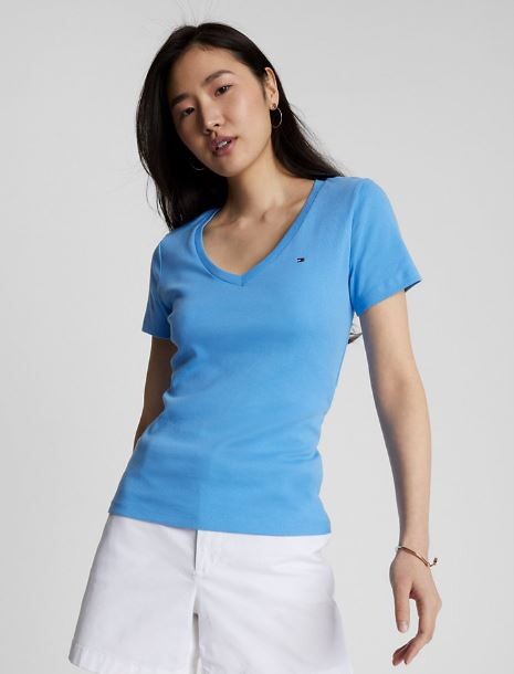 

Футболка с вырезом Tommy Hilfiger Favorite V-neck, голубой