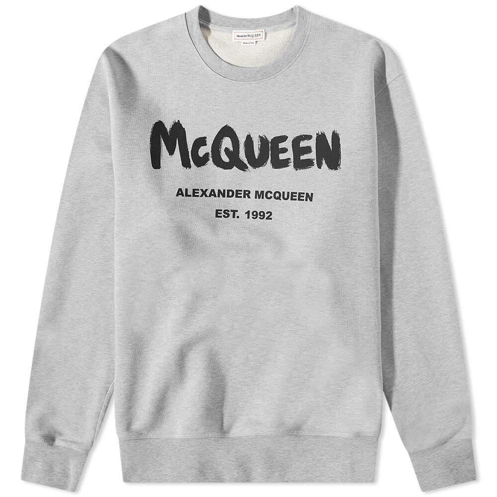 

Джемпер Alexander McQueen Grafitti Logo Print Crew Knit, Серый