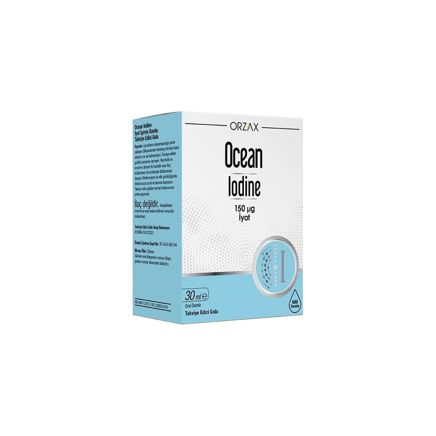 цена Йод Orzax Ocean Iodine 150 мкг, 30 мл