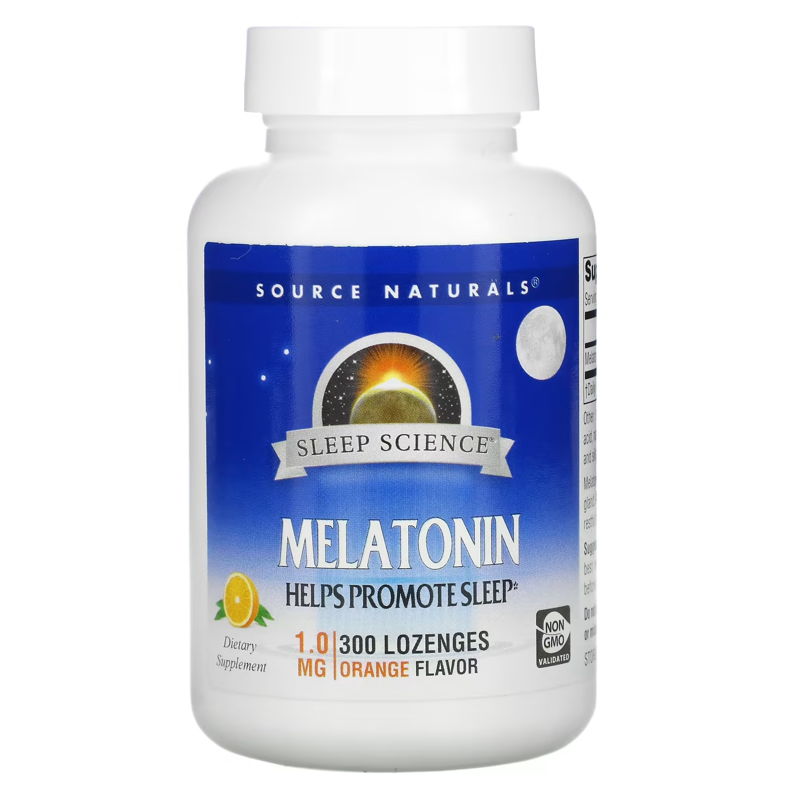 цена Source Naturals Sleep Science мелатонин апельсин 1 мг, 300 пастилок