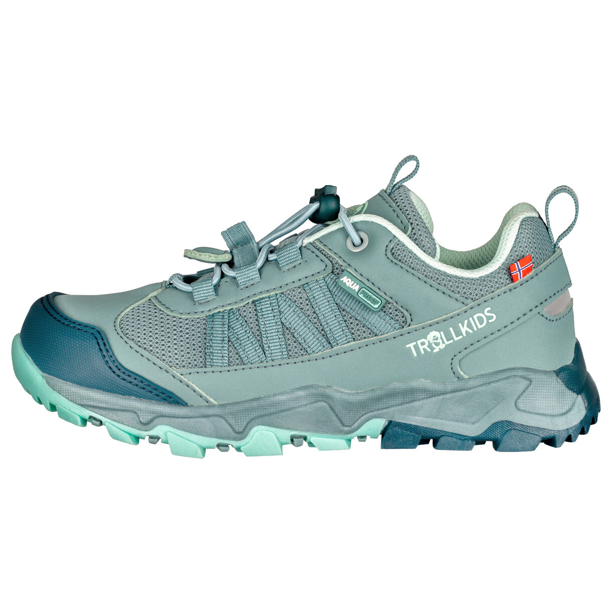 

Мультиспортивная обувь Trollkids Kid's Tronfjell Hiker Low, цвет Glacier Green