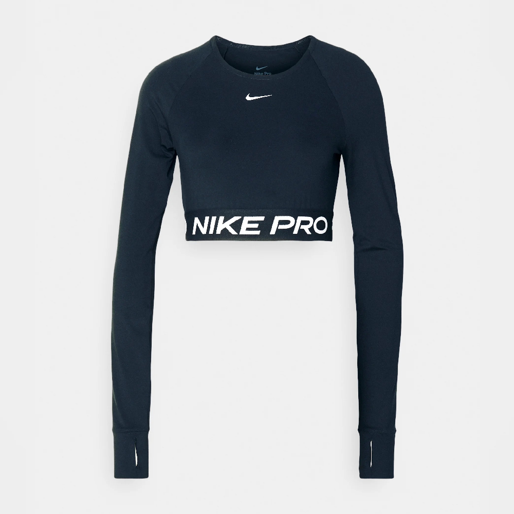 Лонгслив Nike Performance Pro Crop, черный леггинсы nike performance 365 crop черный