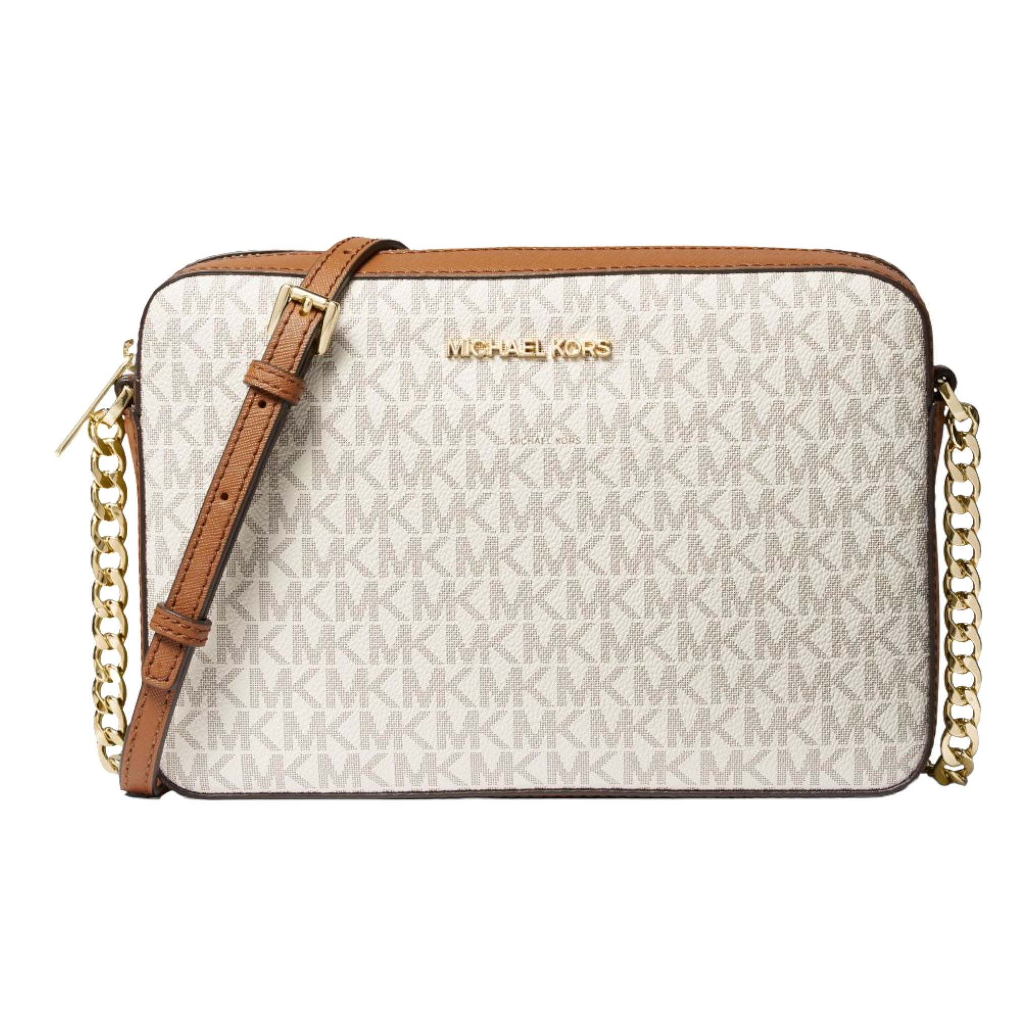 Сумка Michael Michael Kors Jet Set Large Printed Logo Crossbody, белый - фото