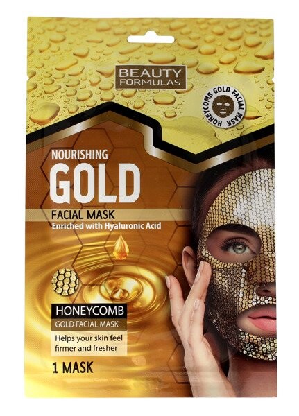 

Beauty Formulas Золотая маска для лица Золотая питательная тканевая маска с сотовой структурой 1 шт.