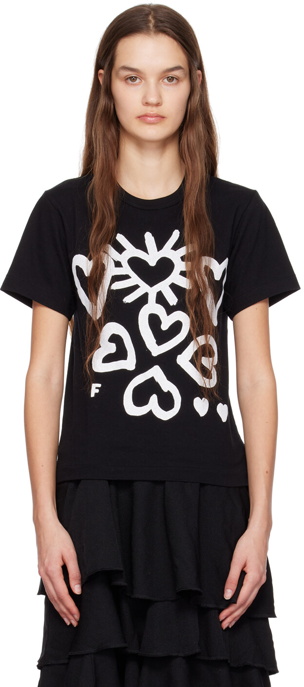 

Черная хлопковая футболка Black Comme des Garçons, Черный