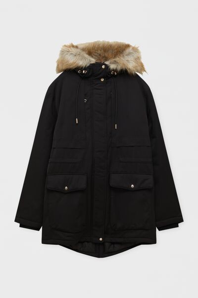 

Длинная парка с капюшоном PULL&BEAR