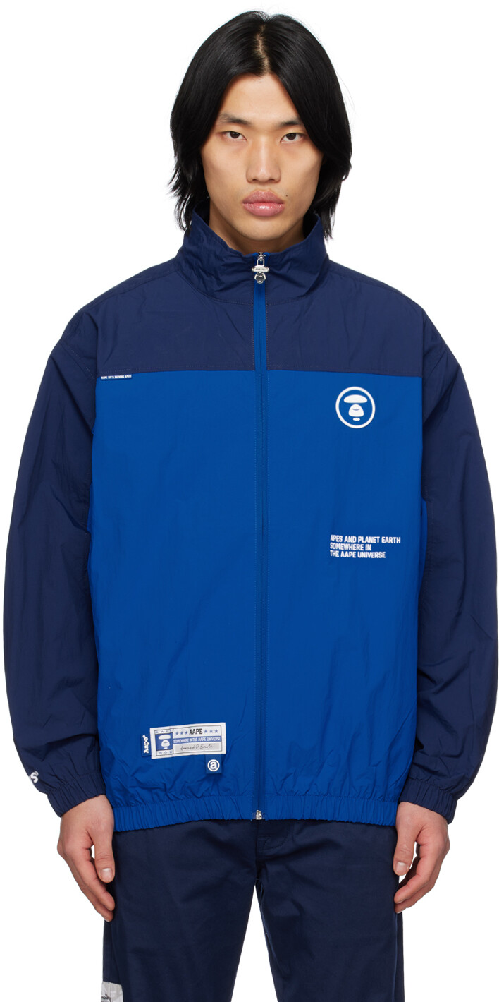 

Темно-синяя куртка с вышивкой AAPE by A Bathing Ape, Синий