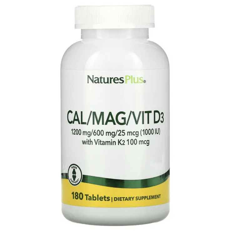 Кальций/магний/витамин D3 с витамином K2, 180 таблеток, NaturesPlus naturesplus кальций и магний 500 250 мг 180 таблеток