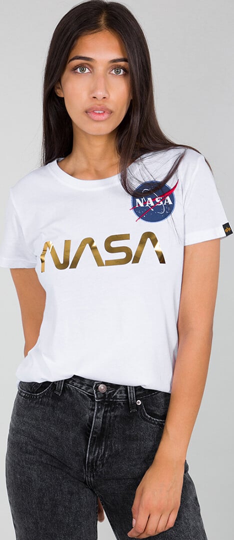 

Футболка Alpha Industries NASA PM женская, белая