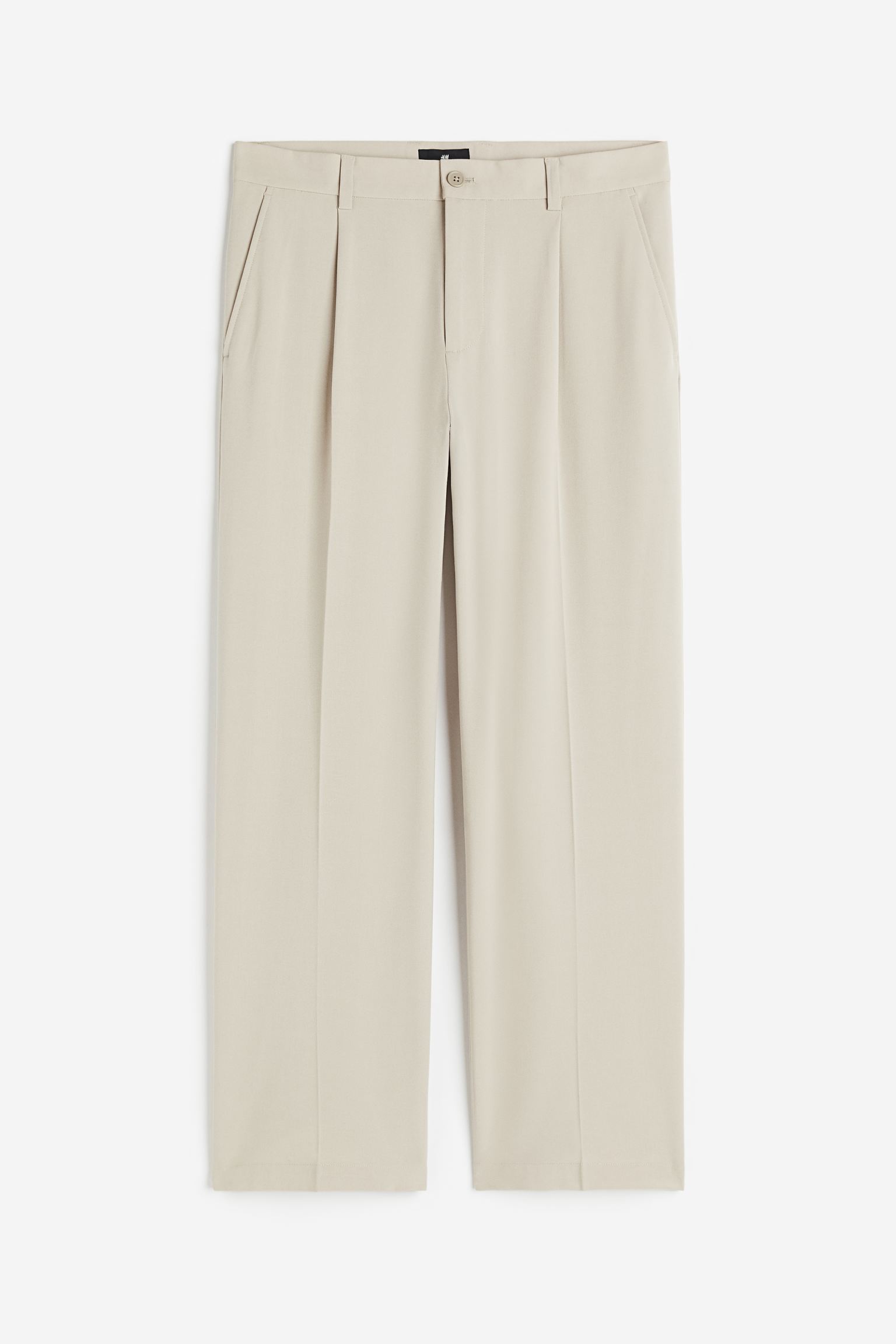 Брюки H&M Loose Fit Dress, светло-бежевый брюки свободного кроя со складками