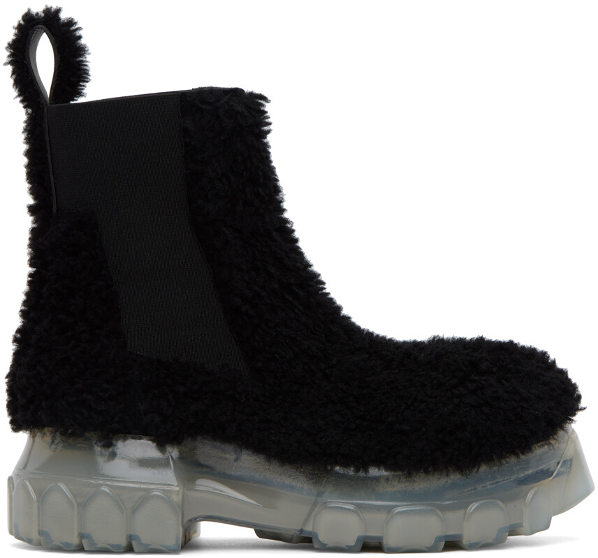 

Черные тракторные ботинки Beatle Bozo Rick Owens, Черный