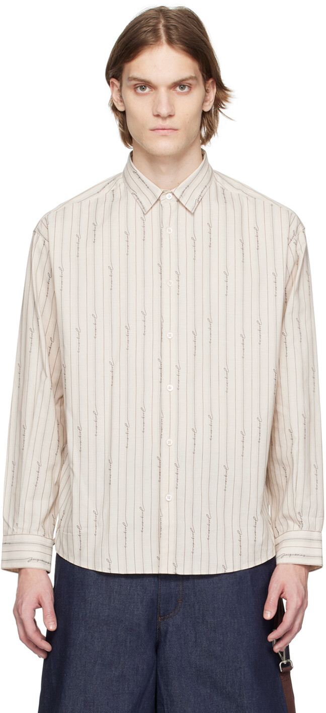 

Бежевая рубашка Le Raphia 'La Chemise Simon' Jacquemus