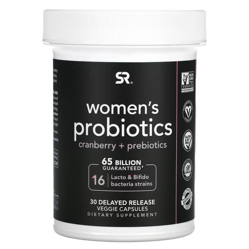 Клюква и пребиотики Sports Research, 30 капсул пробиотики женские sports research с клюквой 30 капсул с отсроченным высвобождением
