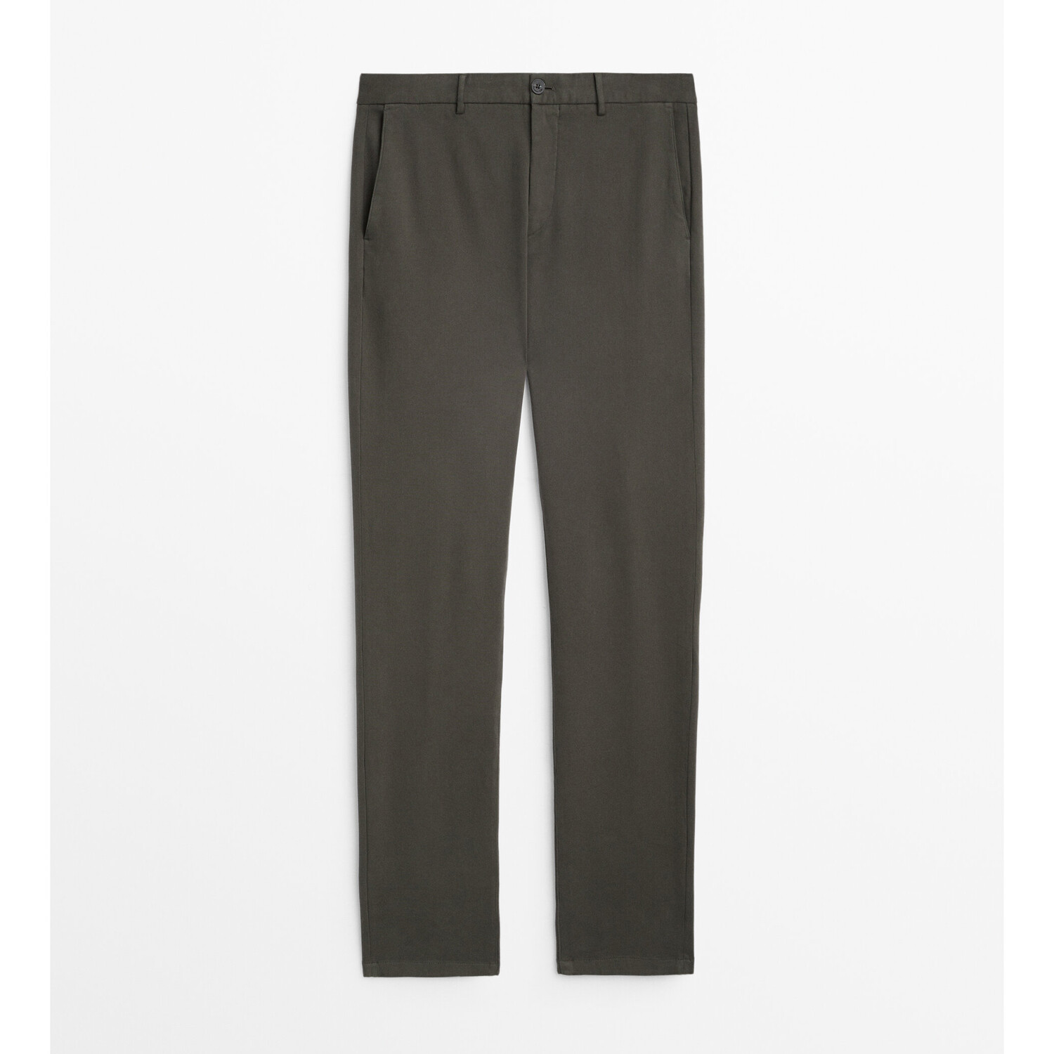 

Брюки-чиносы Massimo Dutti Slim-fit tricotine, хаки