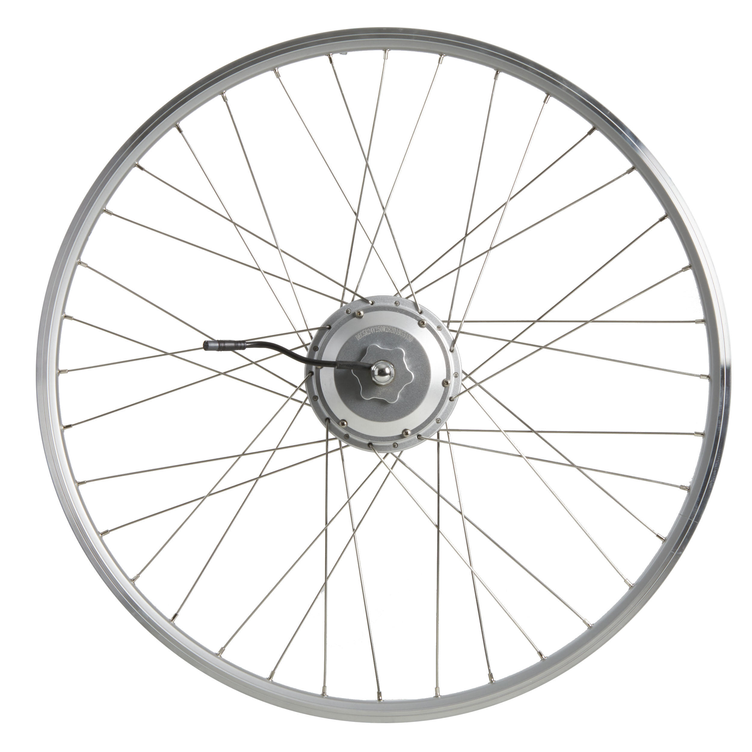 цена Заднее колесо крыльчатки 28-дюймовый обод с двойными стенками для электровелосипеда 24 вольт серебристый ELOPS, серебро