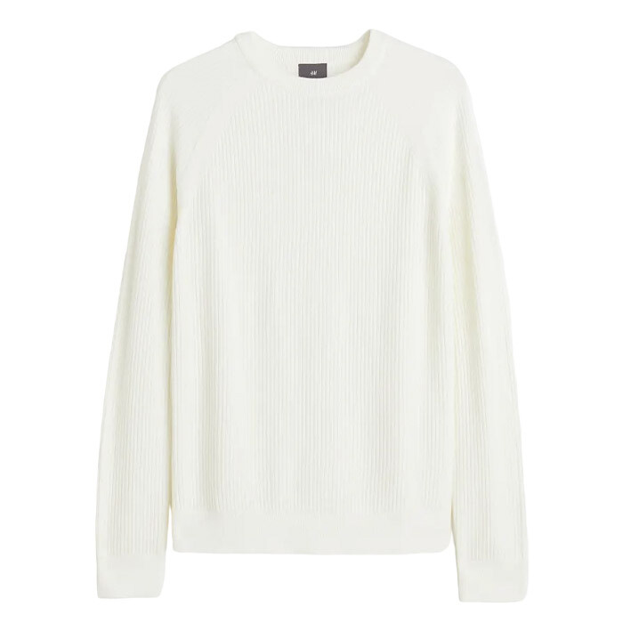 

Джемпер H&M Muscle Fit Knit, белый
