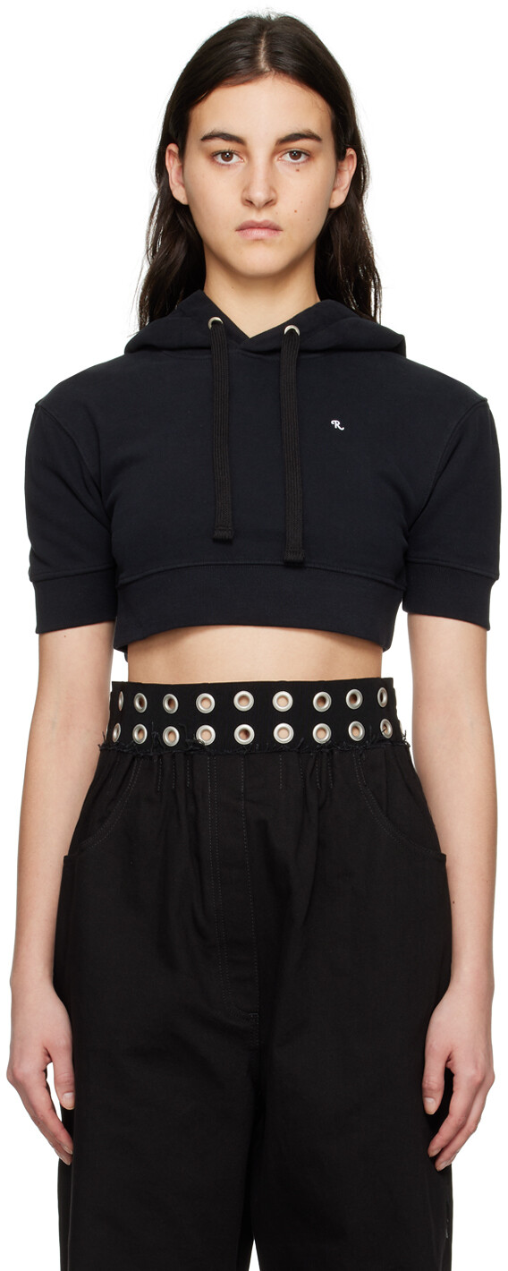 

Черный укороченный худи Raf Simons