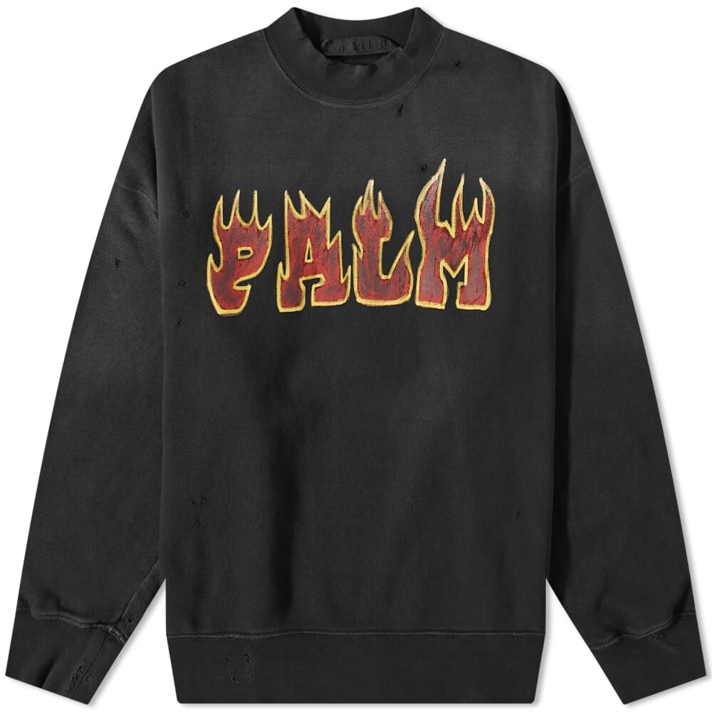 

Толстовка Palm Angels Flames Crew Sweat, Серый