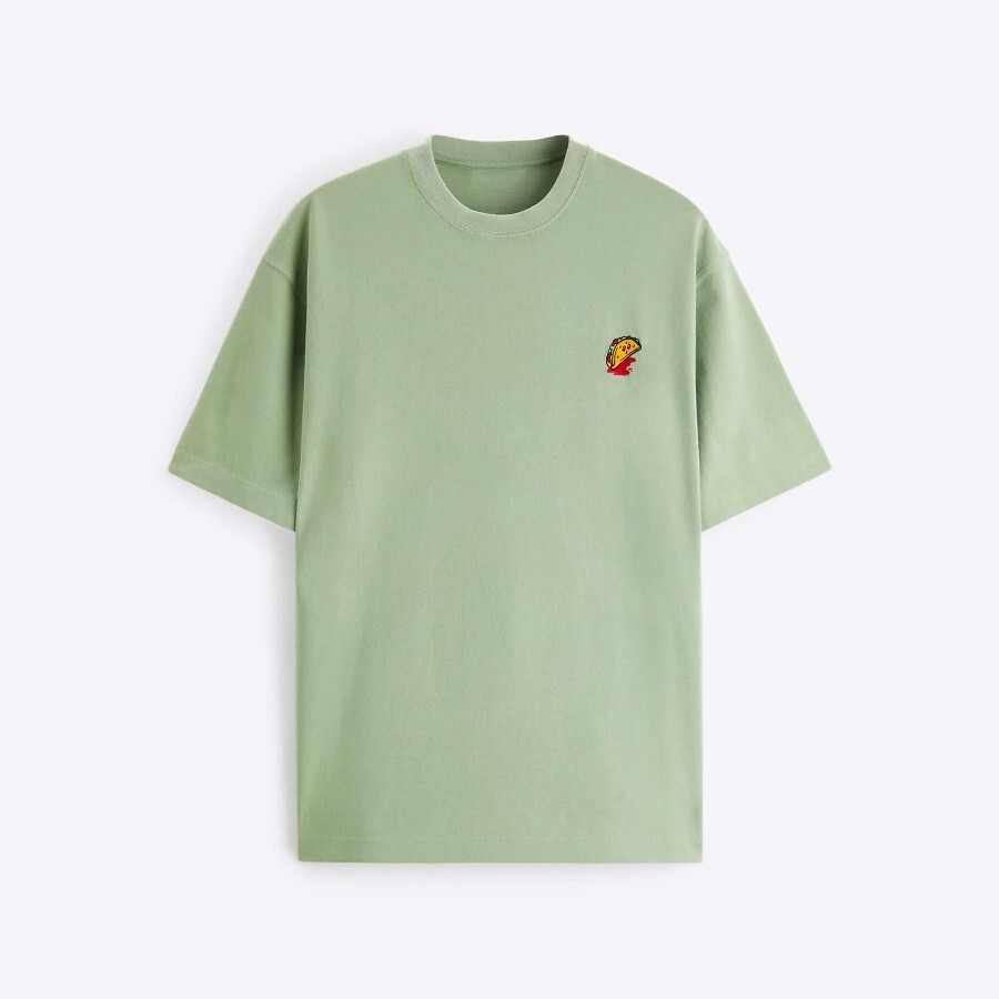

Футболка Zara Embroidered Taco, светло-зеленый