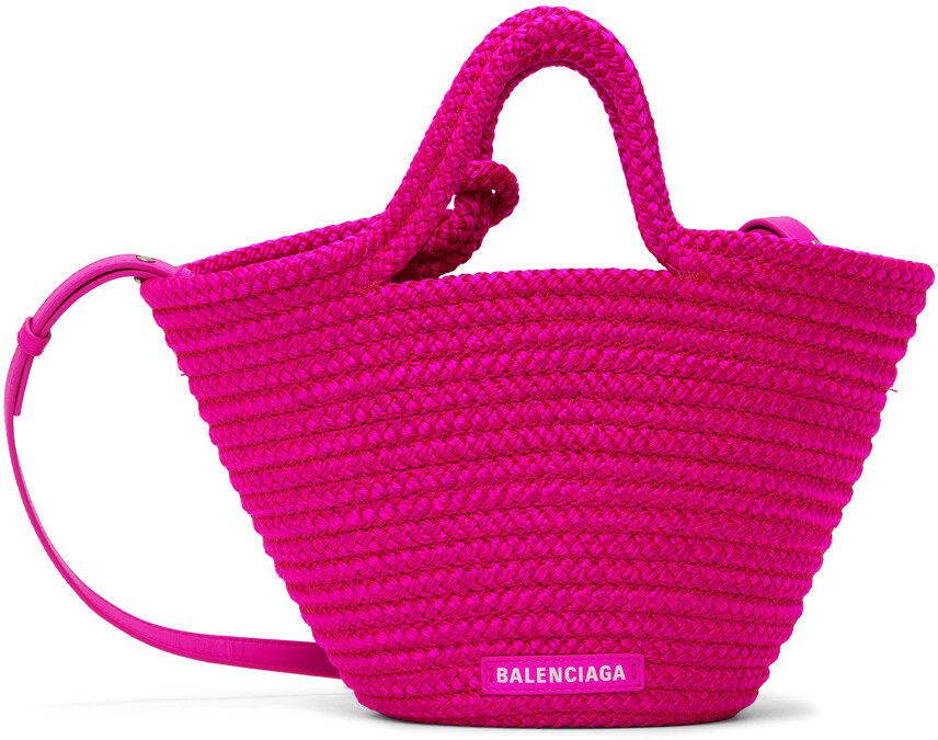 

Розовая маленькая объемная сумка-тоут Ibiza Basket Balenciaga